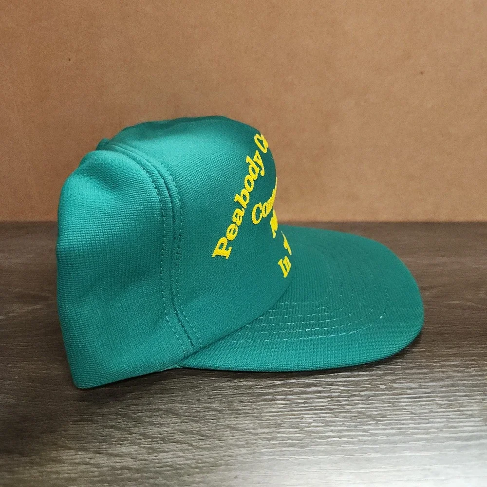 Vintage 1988 Peabody Coal Snapback Hat Green Control Your Fate Trucker Cap 80s‎